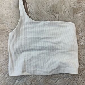 Lululemon Ribbed Nulu Asymmetrical Yoga Tank Top Bone 4